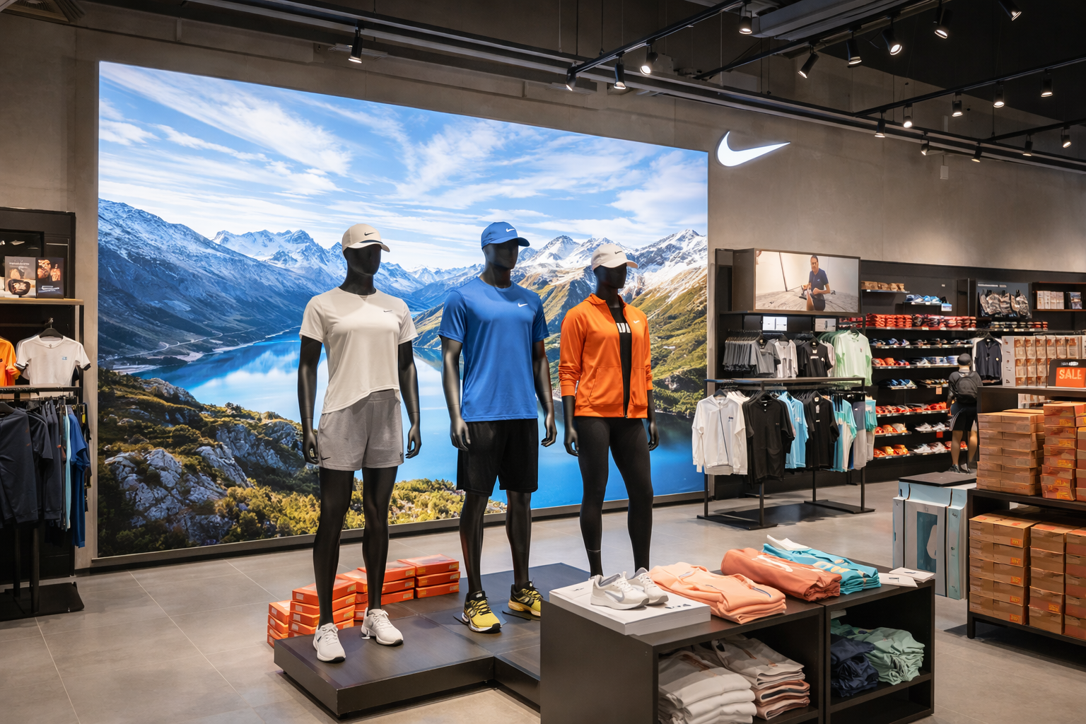 brand showroom lightbox installation using LED system