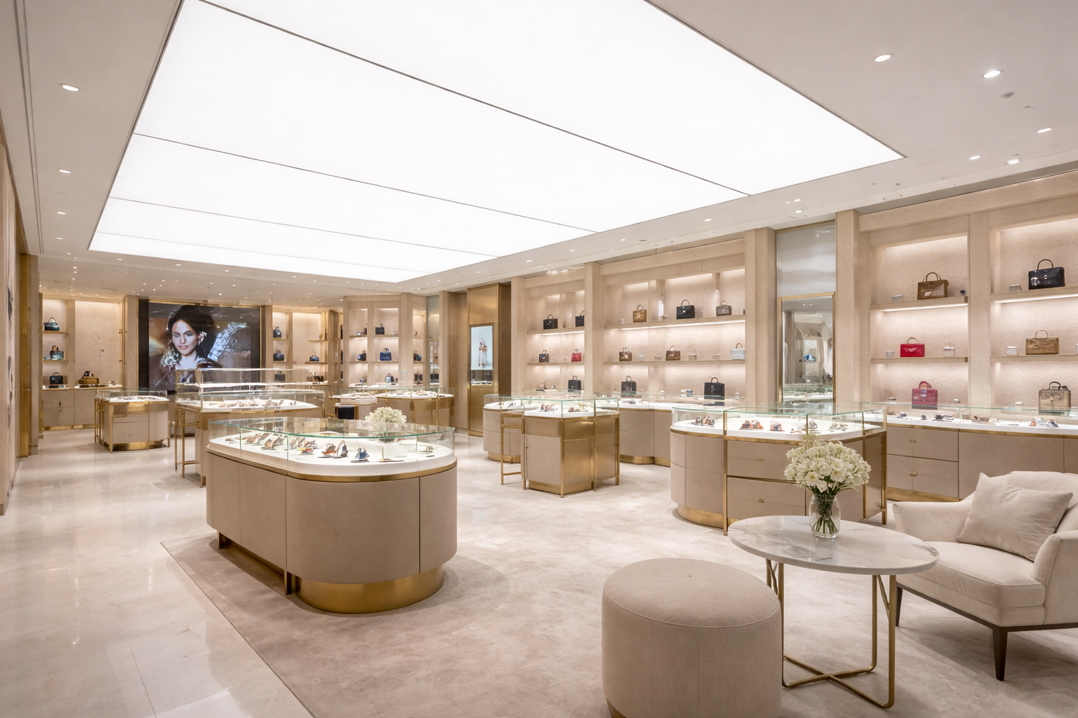 commercial interior stretch ceiling finished installation